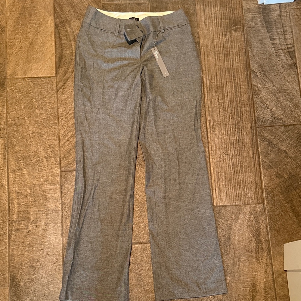 Loft Gray Wide-Leg Trousers